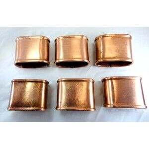 VTG Hand-Made Copper Napkin Rings Set of 6 Rustic Industrial